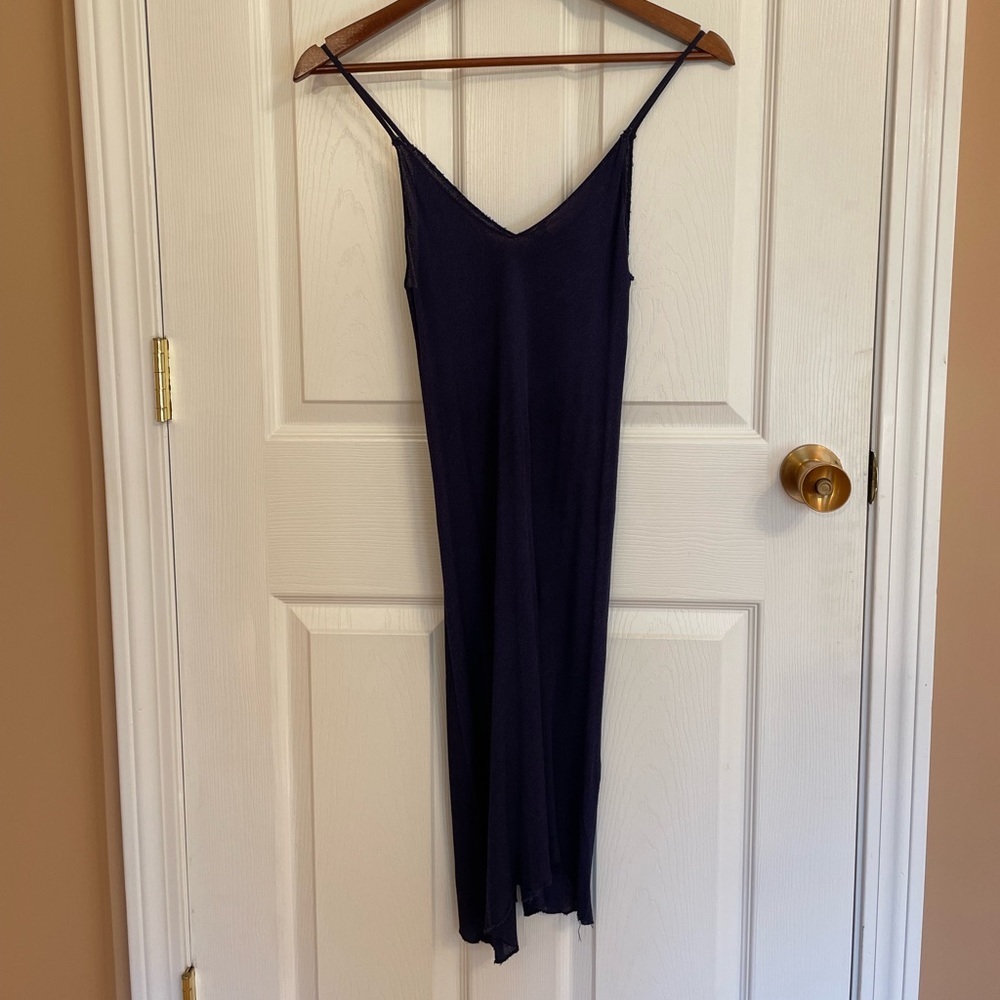 Miu miu semi sheer lightweight navy slip tank dress 42